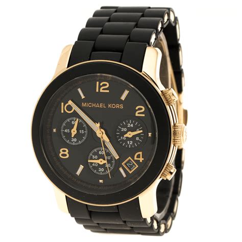 michael kors black gold watch